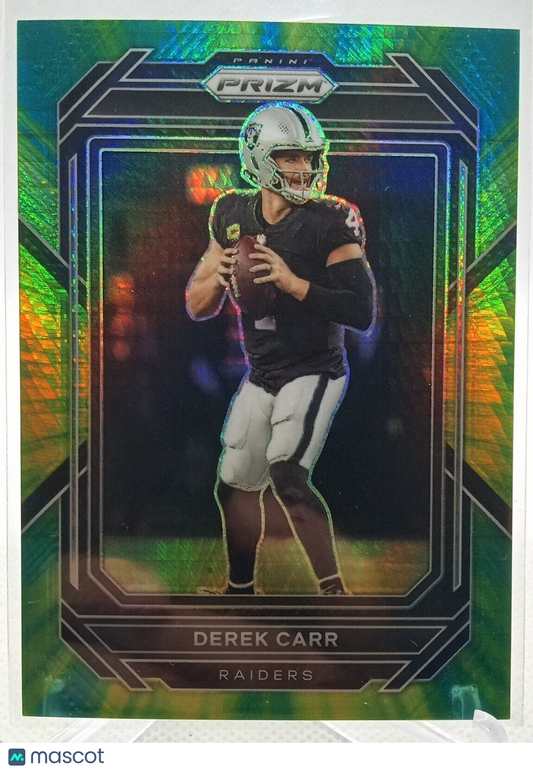 2022 Panini Prizm Derek Carr Green Hyper Prizm /175 Raiders Saints #169