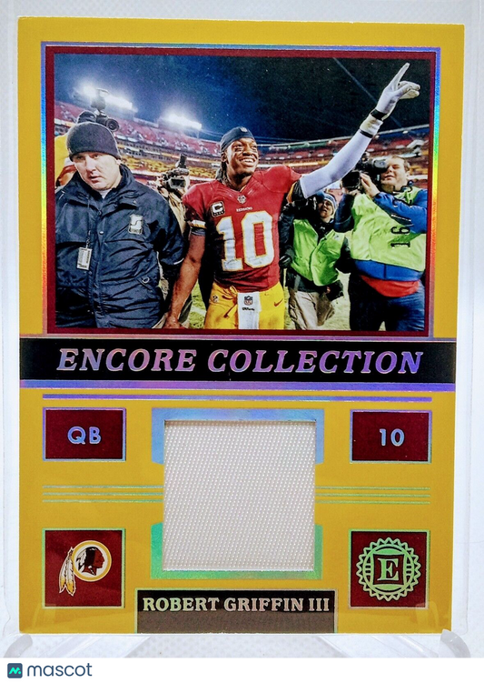 Robert Griffin III 2022 Panini Encased  Encore Collection Gold Jersey Patch /25