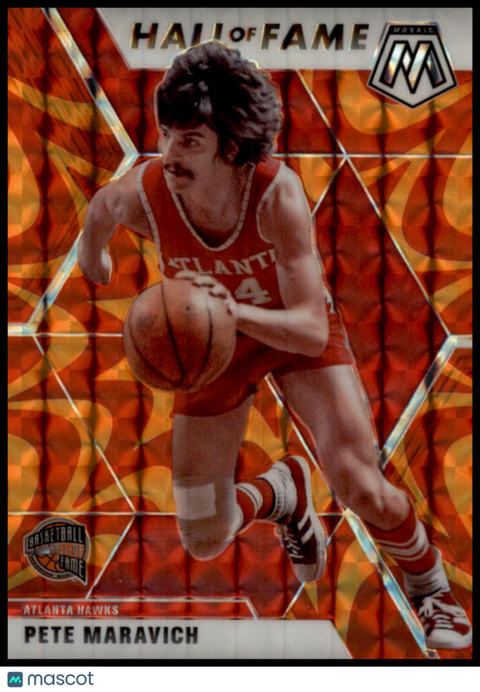 2019-20 Panini Mosaic #295 Pete Maravich Reactive Orange