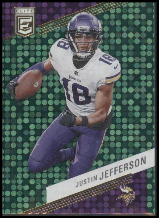 Justin jefferson 2023 panini donruss elite football green disco parallel