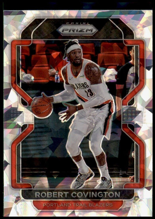 2021-22 panini prizm robert covington silver cracked ice prizm trail blazers