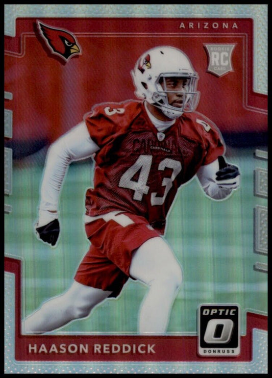 2017 optic football - haason reddick - silver holo rc - card no. 146 - cardinals