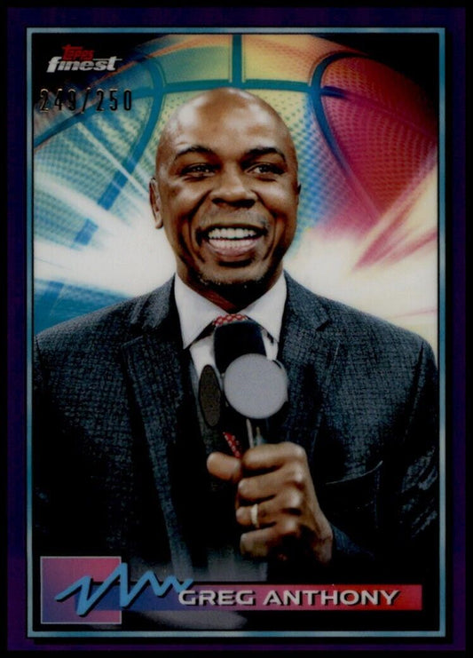 2021 topps finest purple refractor /250 greg anthony