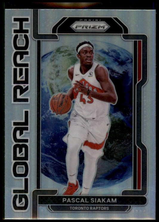 Pascal siakam #7 2021-22 panini prizm raptors silver global reach