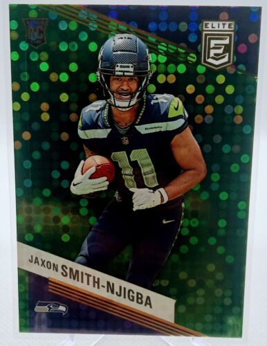 2023 panini donruss elite jaxon smith-njigba rc rookie green disco parallel