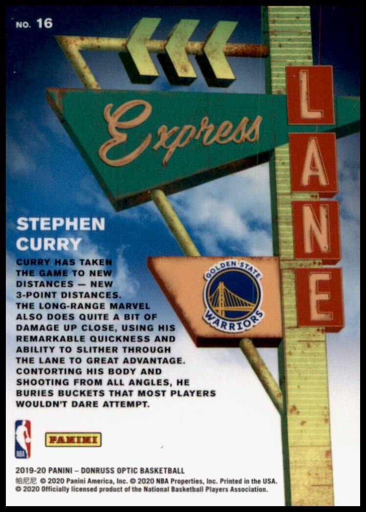 2019-20 Donruss Optic #16 Stephen Curry Express Lane