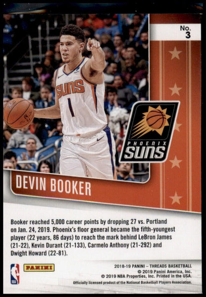 Devin Booker 2018-19 Panini Threads Dazzle Floor Generals #3 Phoenix Suns