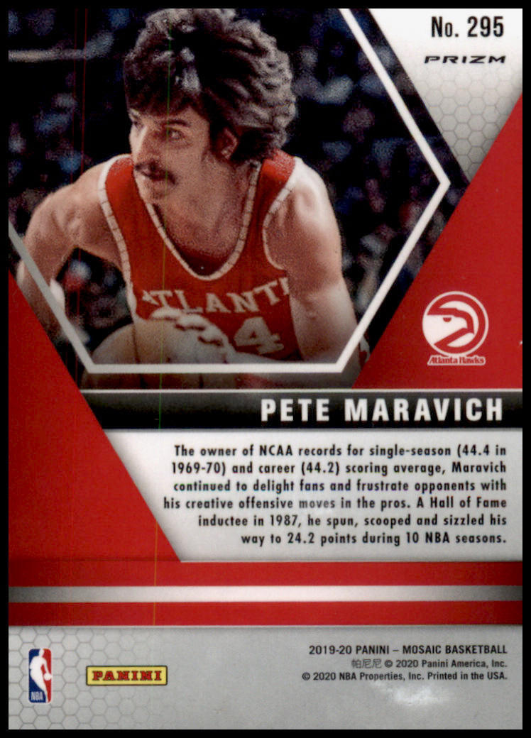 2019-20 Panini Mosaic #295 Pete Maravich Reactive Orange