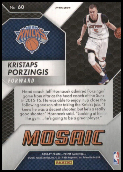 2016-17 panini prizm mosaic red kristaps porzingis