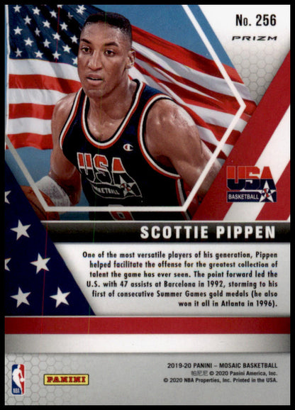 2019-20 Panini Mosaic #256 Scottie Pippen Green Prizm