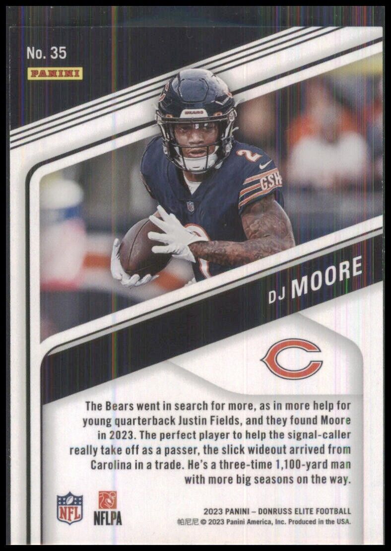 Dj moore 2023 panini donruss elite football green disco parallel