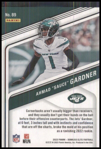 2023 panini donruss elite blue status  sp /625 ahmad sauce gardener