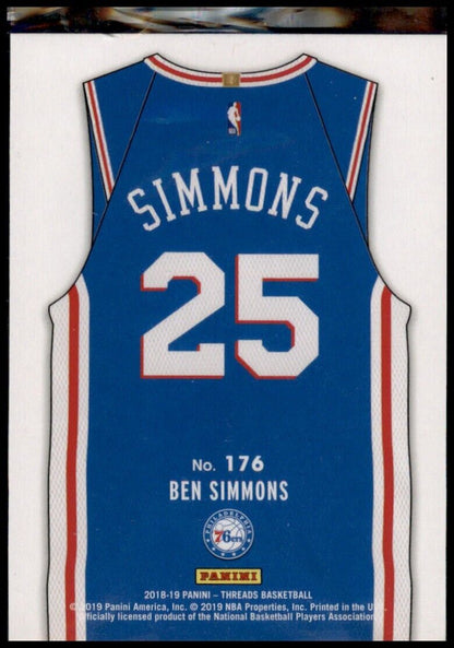 2018-19 Panini Threads Icon Jersey SP Dazzle Ben Simmons #176 Philadelphia 76ers