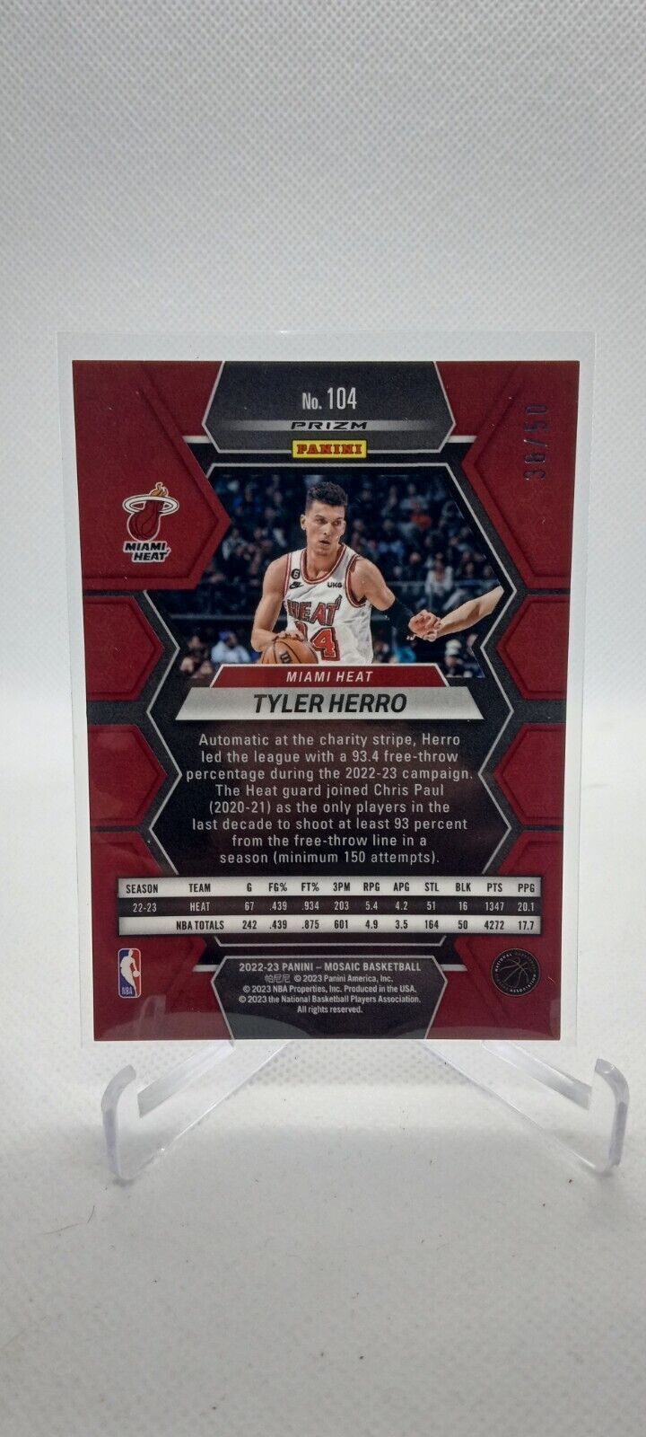 2022-23 Panini Mosaic Mosaic Fast Break Purple #104 Tyler Herro /50