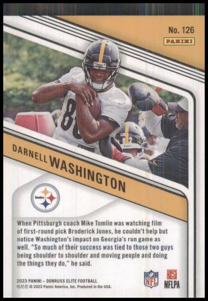 Darnell washington 2023 panini donruss elite rookie blue #/299