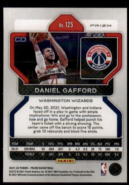 2021-22 panini prizm daniel gafford #125 ice prizm washington wizards