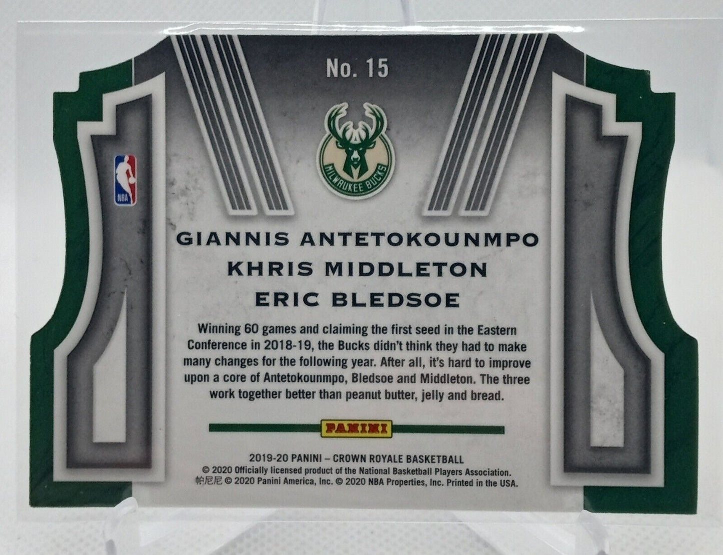 2019-20 Crown Royale The King's Court Ruby /49 Giannis Antetokounmpo Middleton +