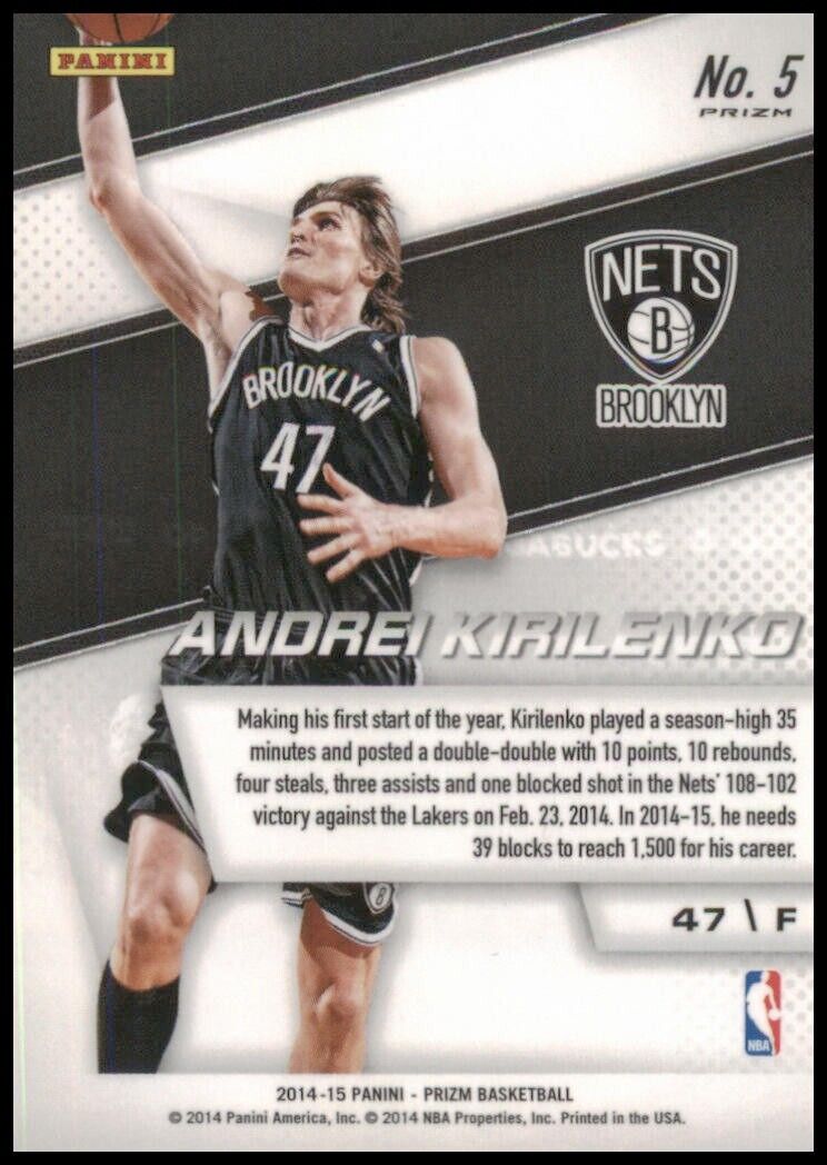 2014-15 panini prizm representatives silver prizm andrei kirilenko