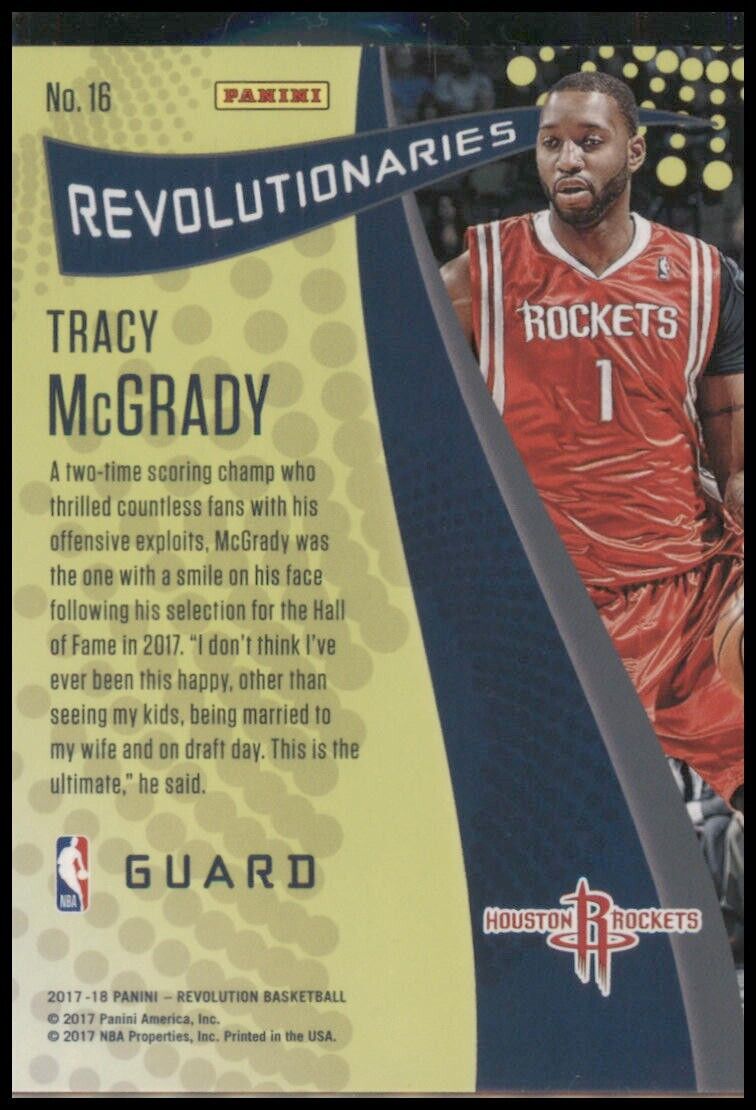 2017-18 panini revolution revolutionaries tracy mcgrady