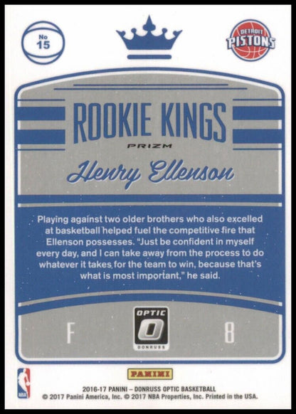 2016 panini donruss optic kings holo silver prizm henry ellenson #15 rookie rc